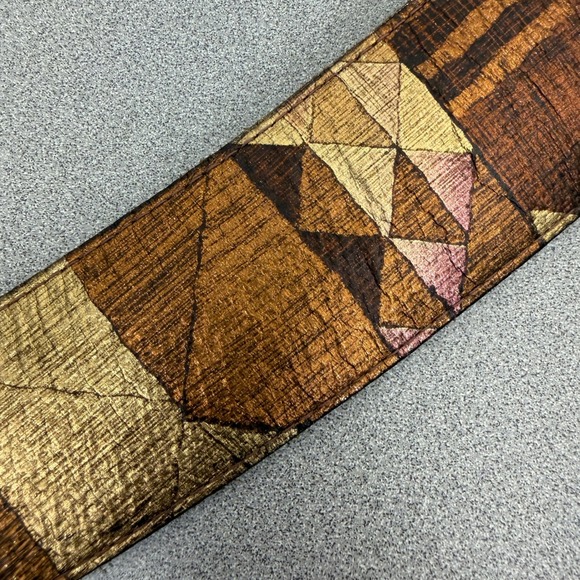 Nava Belts Belt Womens Medium Gold Bronze Geometric Abstract Leather Vintage main image 4